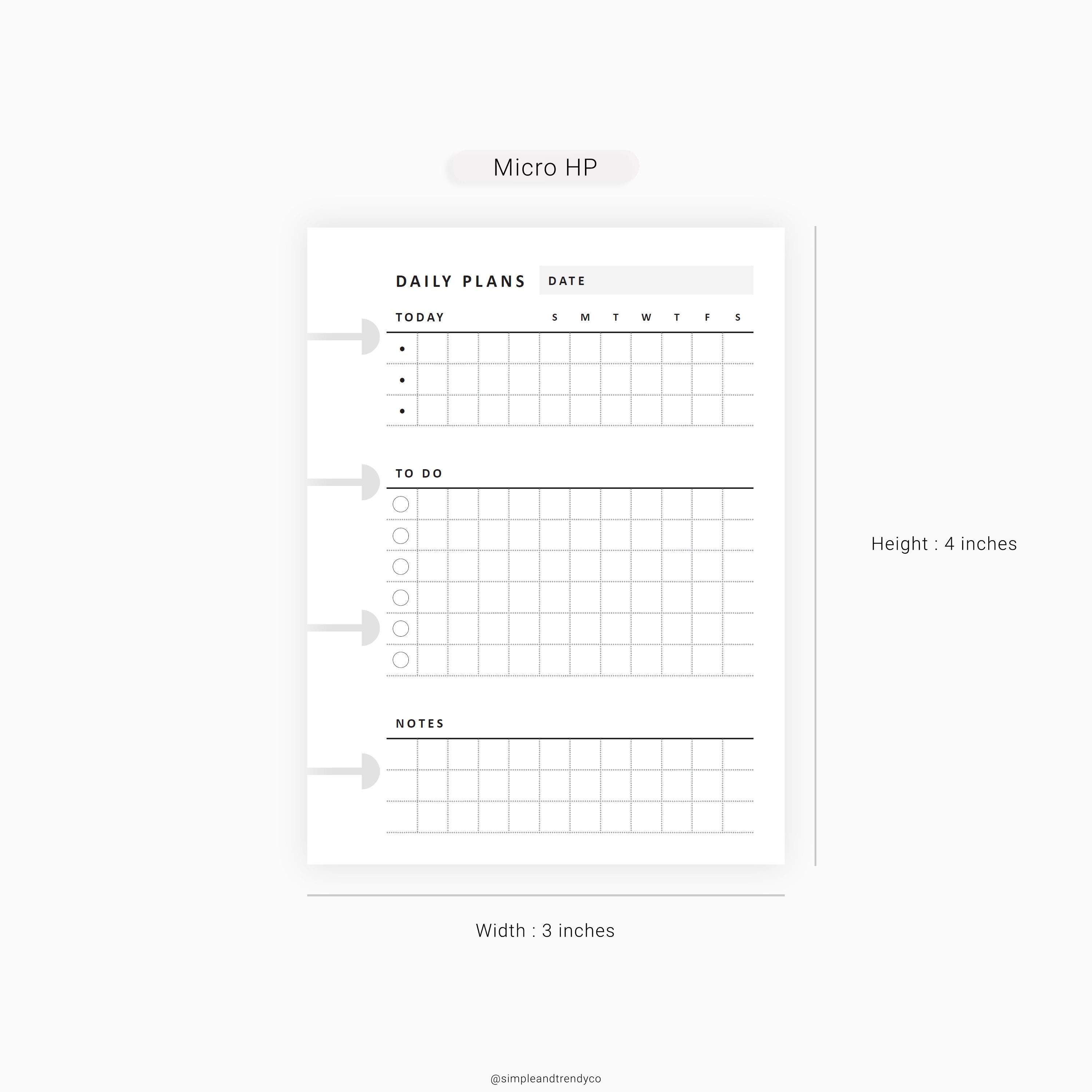 Daily Planner Printable Micro Happy Planner Daily Organizer | Etsy
