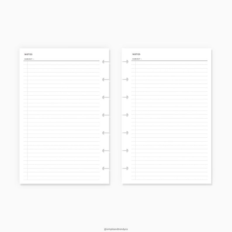 Notes Paper Happy Planner Mini Printable Writing Paper Lined Etsy