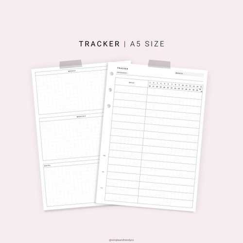 Monthly Tracker Printable A5 Planner Inserts Skin Care | Etsy