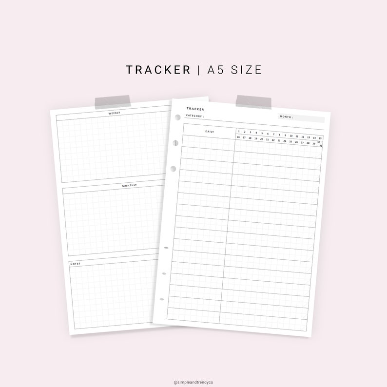 Monthly Tracker Printable A5 Planner Inserts Skin Care | Etsy