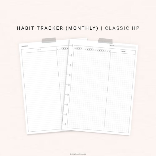 Monthly Tracker Printable Happy Planner Classic Skin Care | Etsy