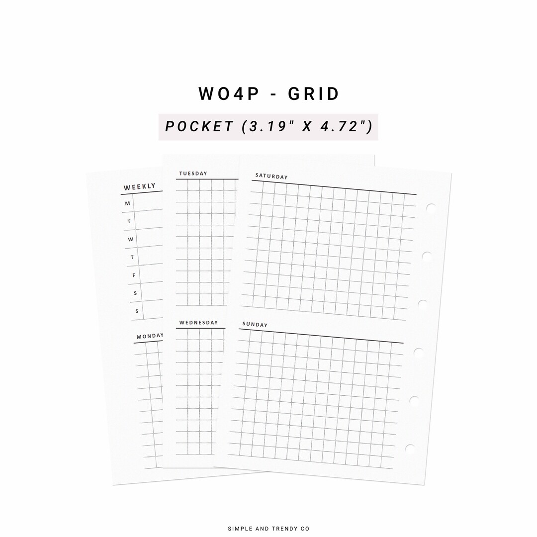 Undated Weekly Planner Printable Pocket Size, Weekly Schedule Template ...