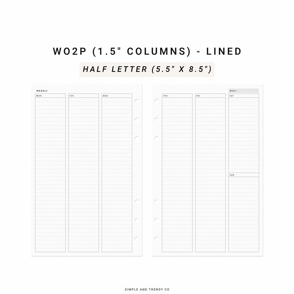 Half Letter Planner Etsy