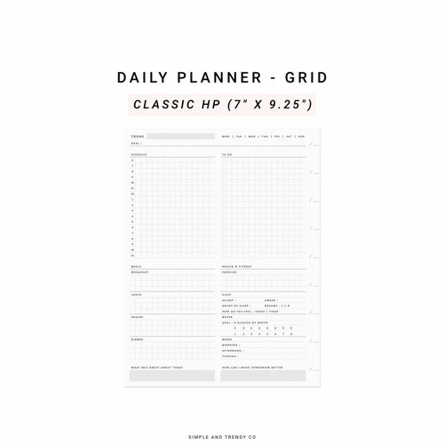 Daily Planner Printable Happy Planner Classic Daily Planners - Etsy