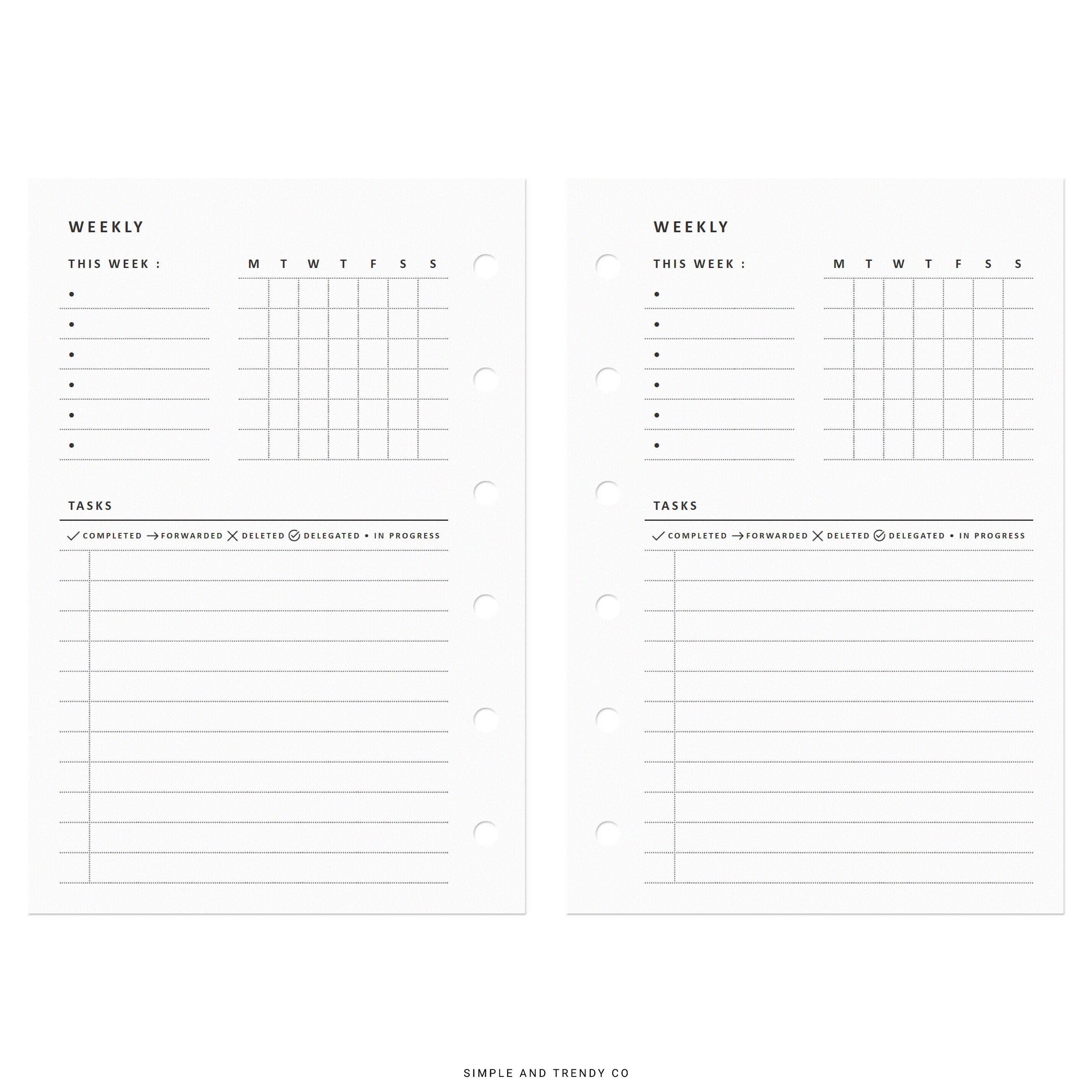 Weekly Planner Calendar Pocket Size Printable Week on 1 Page Etsy Weekly Planner Calendar Pocket Size Printable Week on 1 Page Etsy