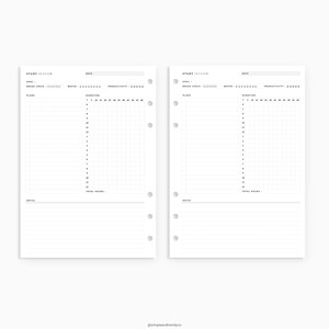 Study Planner Student Planner Printable A5 Planner Inserts | Etsy