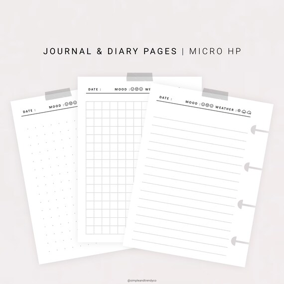 Diary Pages Template from i.etsystatic.com