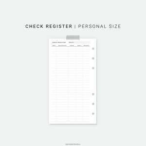 Checking Register Personal Planner Inserts Checkbook | Etsy