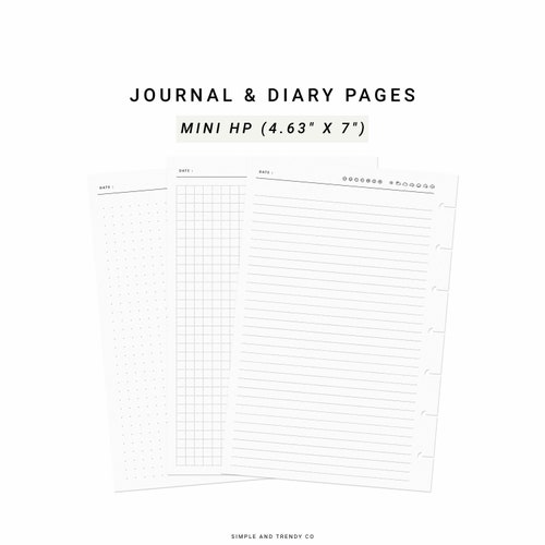 Printable Diary Pages Travel Journal Happy Planner Mini Etsy
