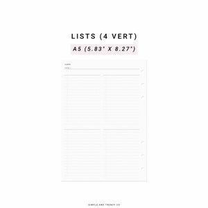 To Do Liste A5 PlanerEinlagen, Einkaufsliste Einkaufsliste, Wunschliste Bucket Liste, Liste Einlage Liste Machen, Geschenk zum Kauf Liste, Listen Tracker