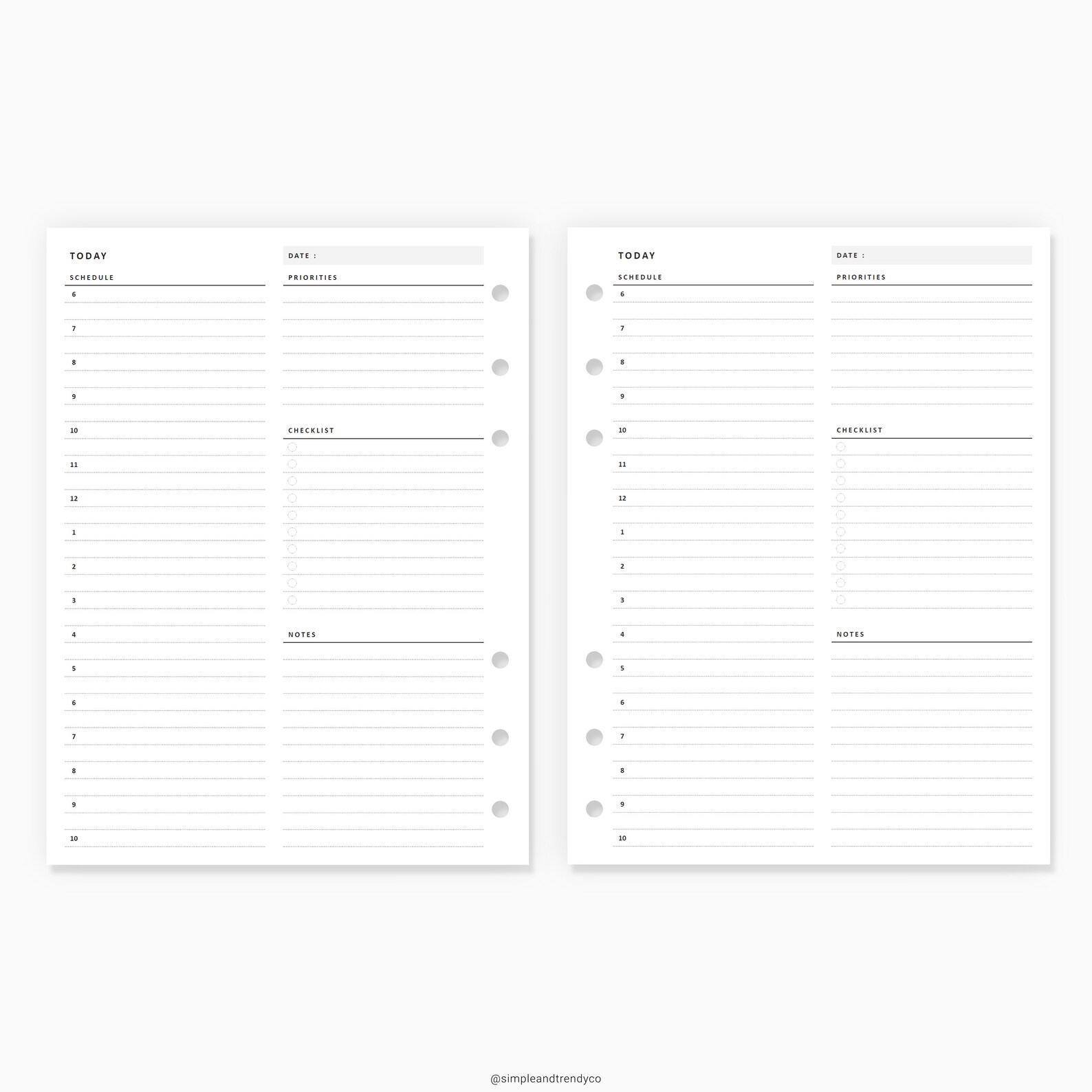 Daily Planner Printable B6 Size Daily Planners Half Hour | Etsy