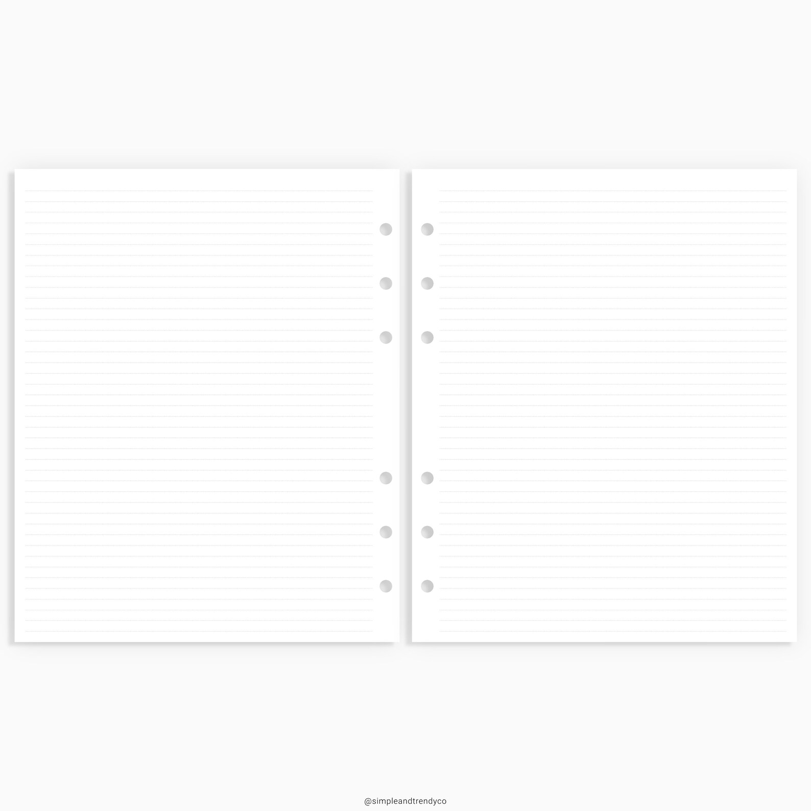 Dot Grid Lined Paper A5 Wide Printable Writing Paper Blank | Etsy