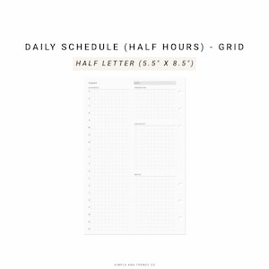 Daily Planner Printable Half Size Half Letter Inserts Daily - Etsy