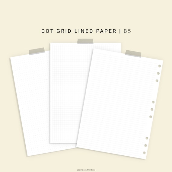 study note paper dotted grid b5 size printable writing paper etsy ireland