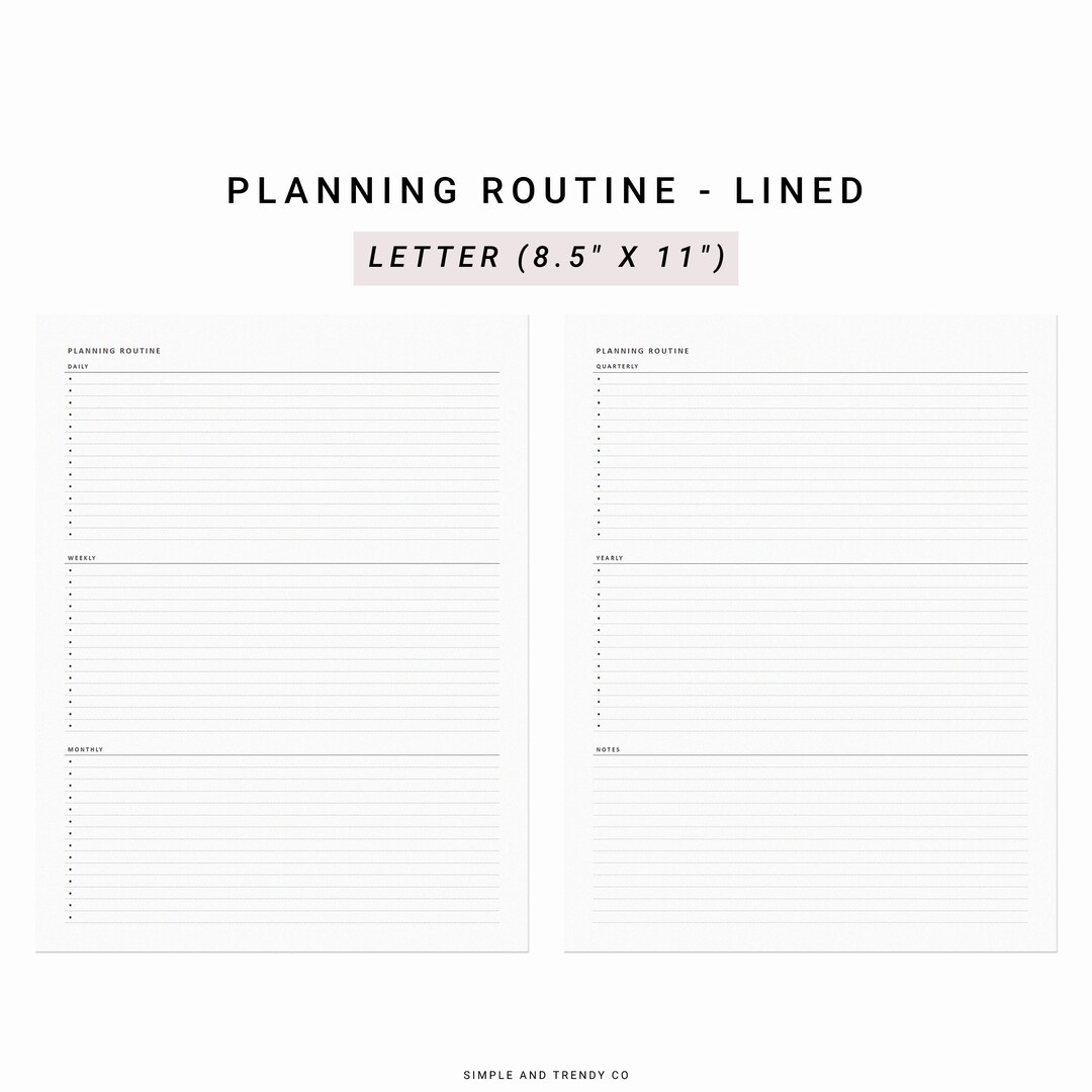 Planning Routine Printable US Letter Size - Etsy