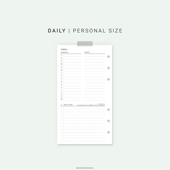 Paper Daily To Do List Digital PDF Personal wide Planner Download ...