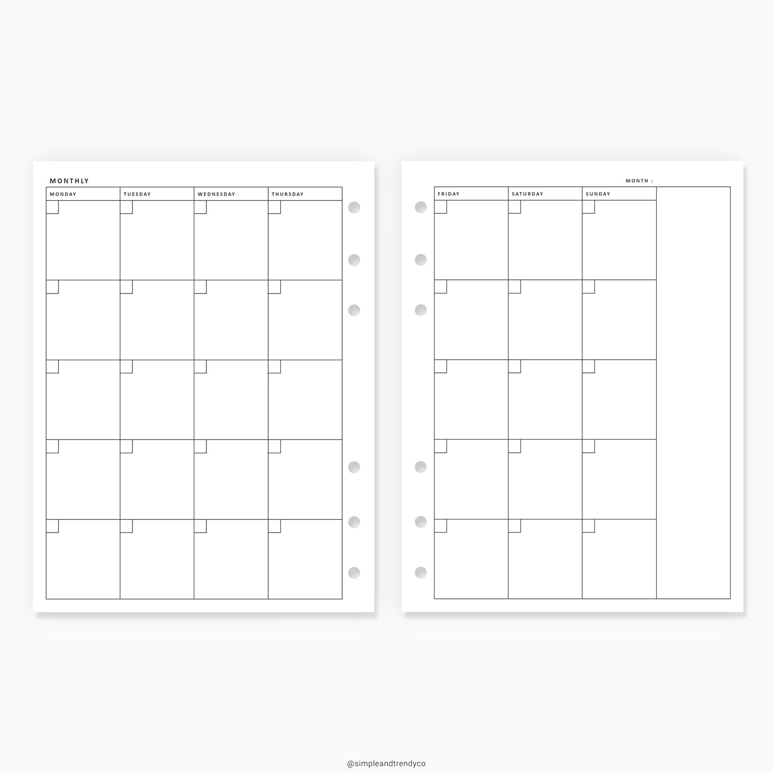 Monthly Planner Printable B6 Inserts Agenda Monthly Planner | Etsy