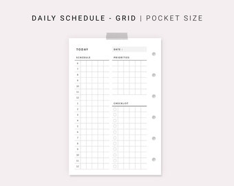 Daily Planner Printable Pocket Size Daily Planners and | Etsy