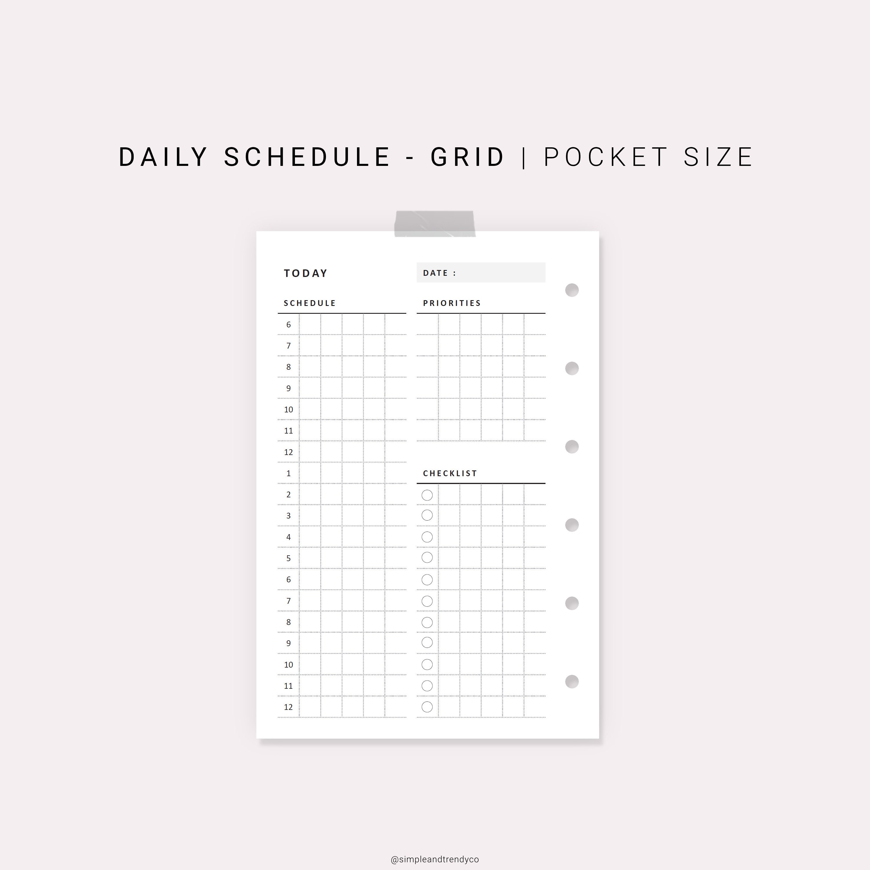 POCKET Size Checklist Printable Inserts