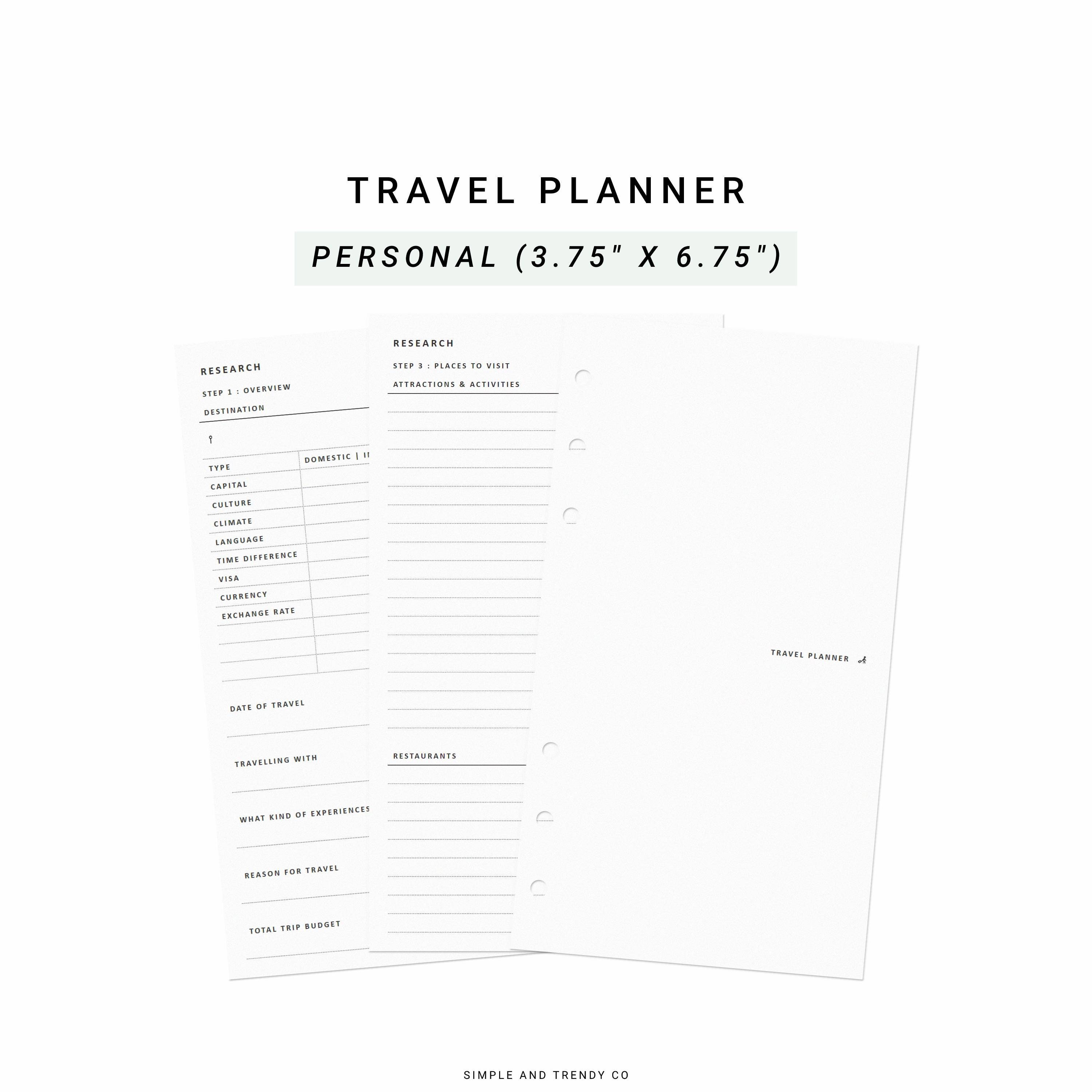 Travel Planner Refill Personal
