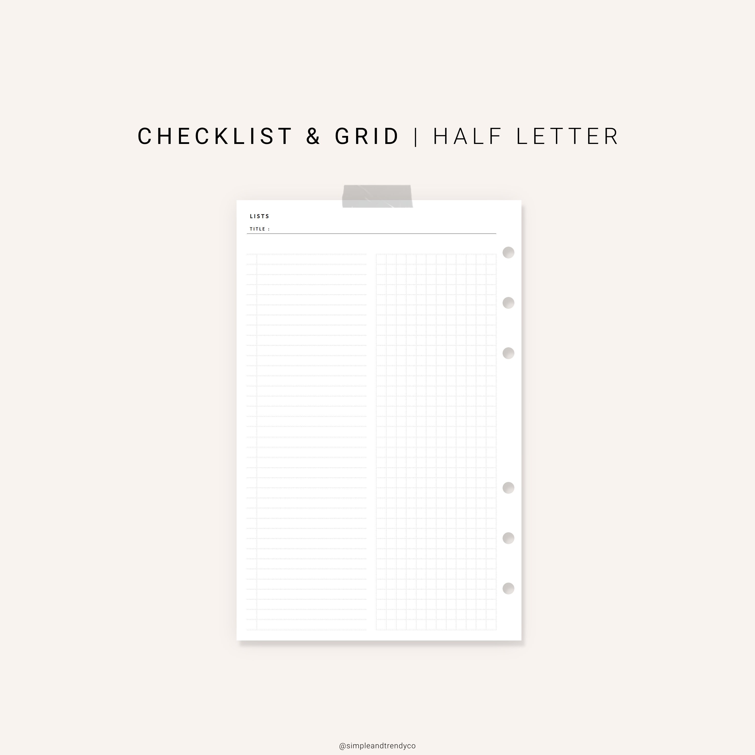 Paper & Party Supplies inserts A4 A5 half letter size TO DO List letter