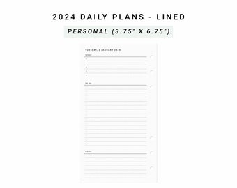 2024 Daily Planner Printable Personal Planner Inserts