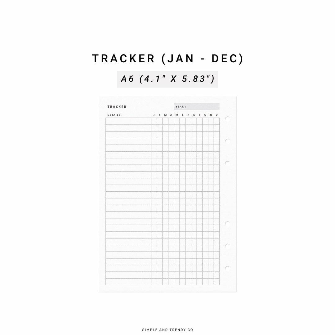 Monthly Tracker Printable A6 Inserts, Skin Care Routine, Beauty Routine ...