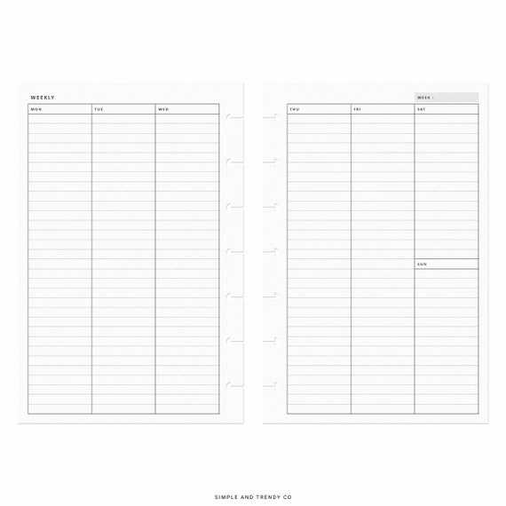Vertical Weekly Planner Happy Planner Mini, Weekly Agenda WO2P, Weekly  Printable Planner Undated, Printable Weekly Layout - Etsy