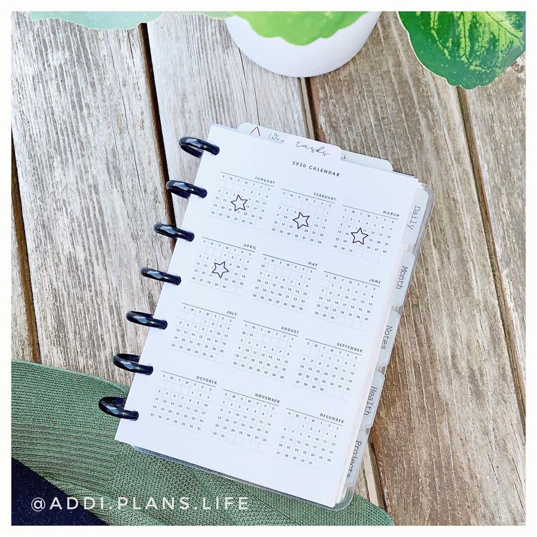 Happy Planner Mini Calendar Printable 2020 Calendar Sunday Etsy