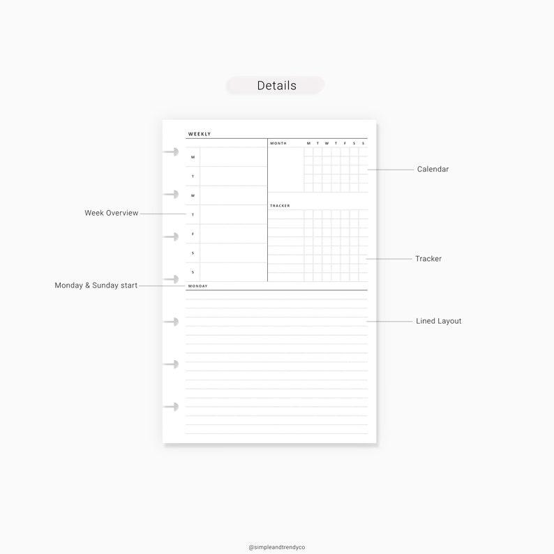 Undated Weekly Planner Printable Happy Planner Mini Weekly | Etsy