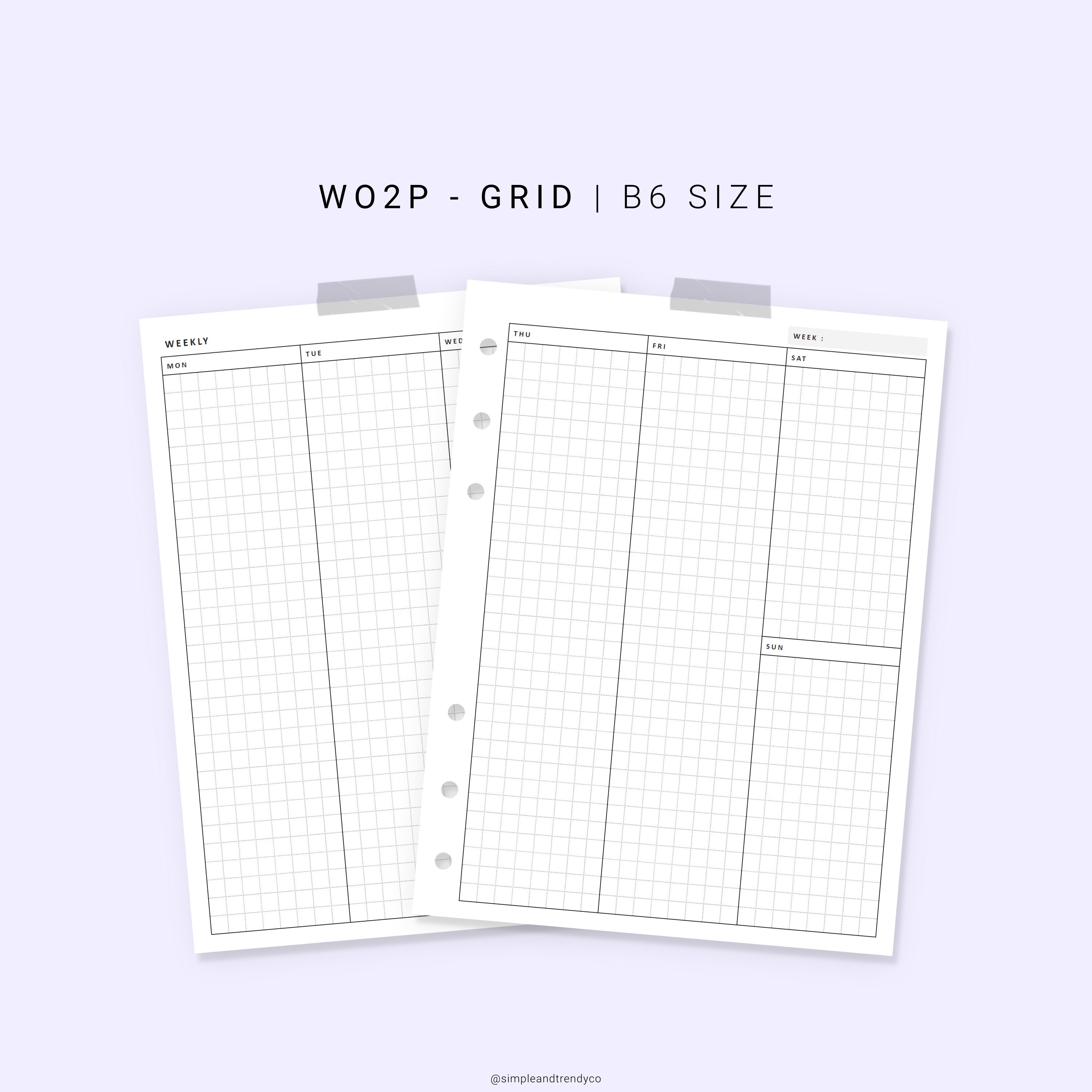 Paper Calendars & Planners Vertical Weekly Planner B6 Inserts Weekly ...