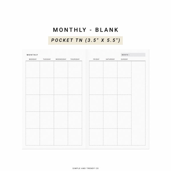 Printable Tn Inserts - Etsy
