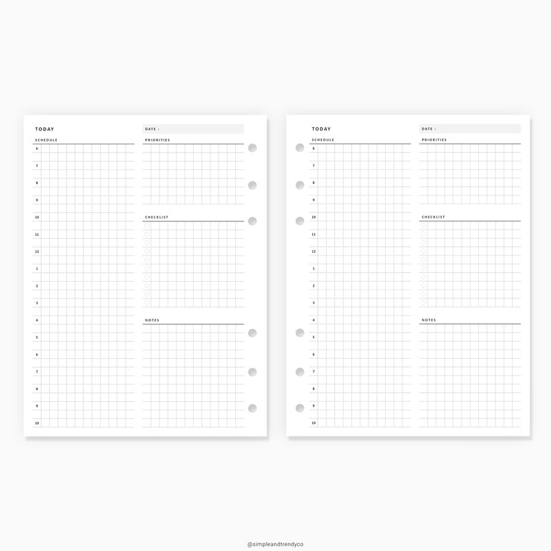 Daily Planner Printable B6 Inserts Daily Planners Half Hour | Etsy