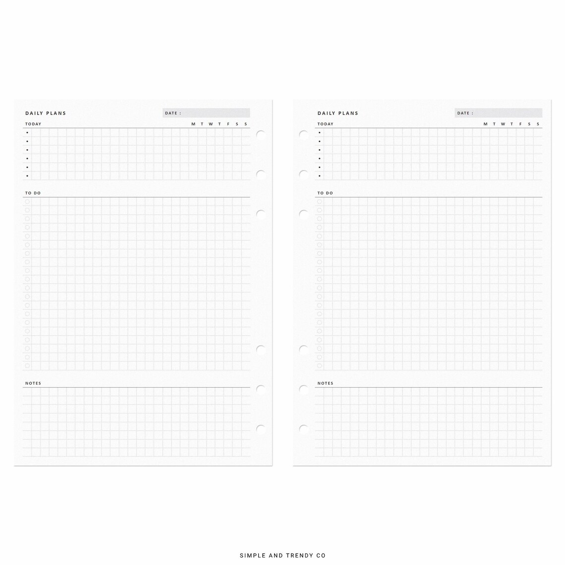 Daily Planner Printable A5 Planner Inserts Daily Organizer - Etsy