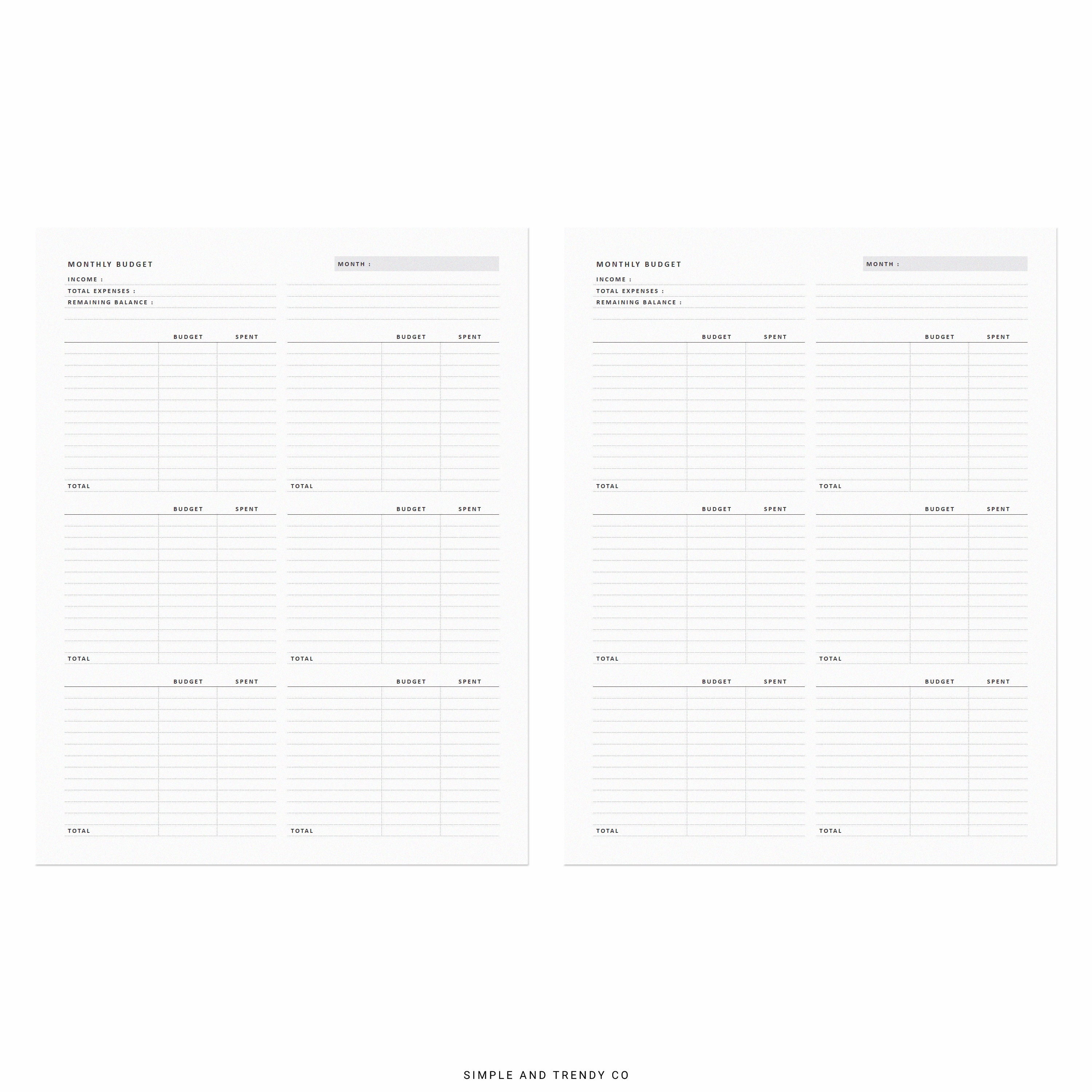 Budget Planner Printable US Letter Size Monthly Budget - Etsy