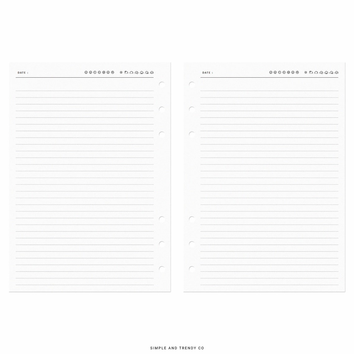 Printable Diary Pages Travel Journal Personal Wide Writing - Etsy