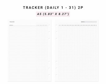 Monthly Habit Tracker Printable Undated A5 Planner Inserts