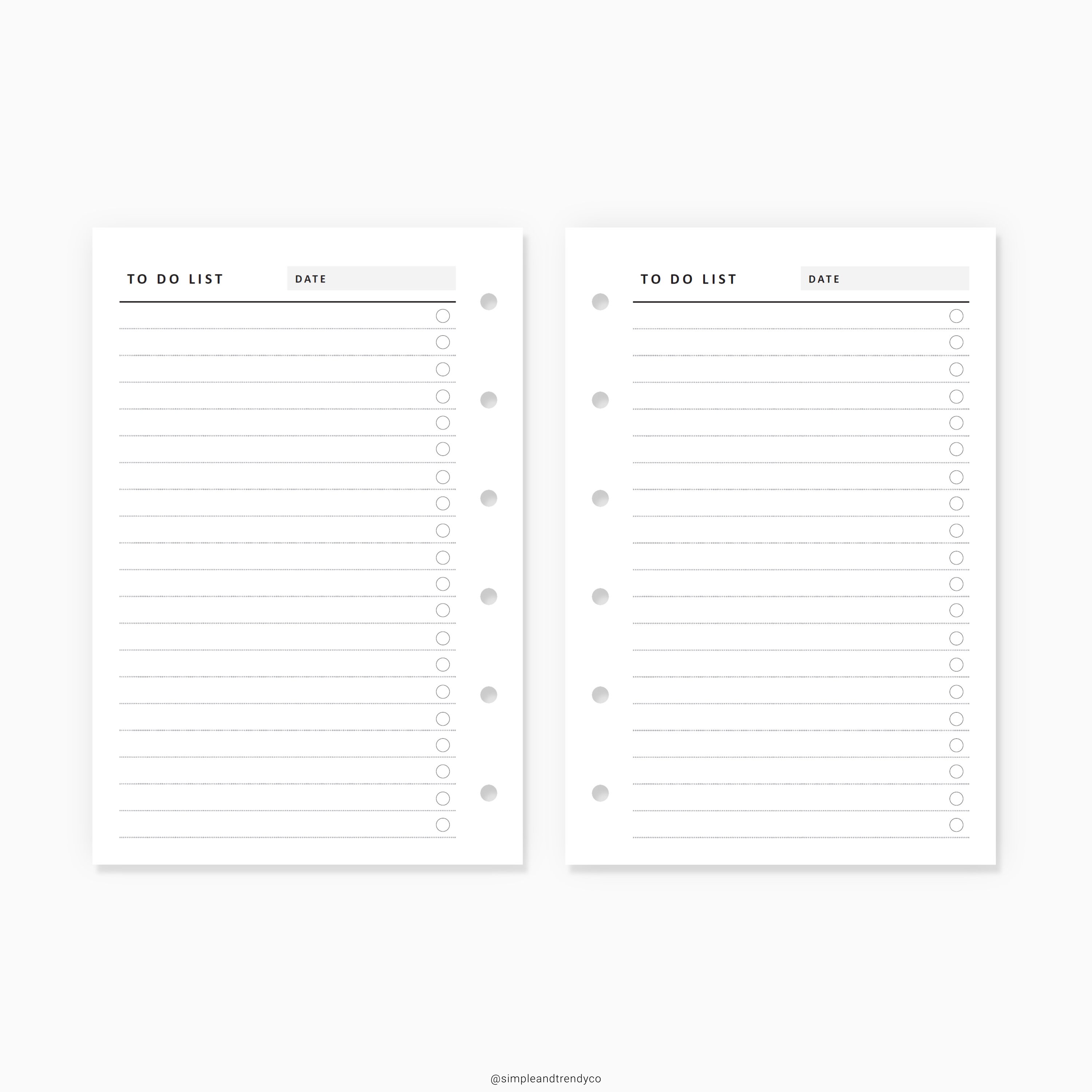 Printable to Do List Daily to Do List Pocket Size to Do | Etsy
