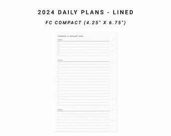 2024 Daily Planner Printable FC Compact