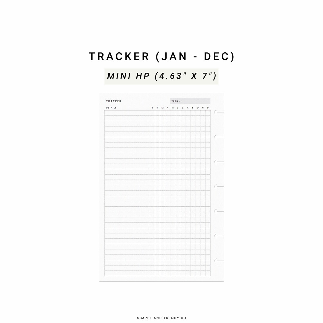 Monthly Tracker Printable Happy Planner Mini Skin Care - Etsy