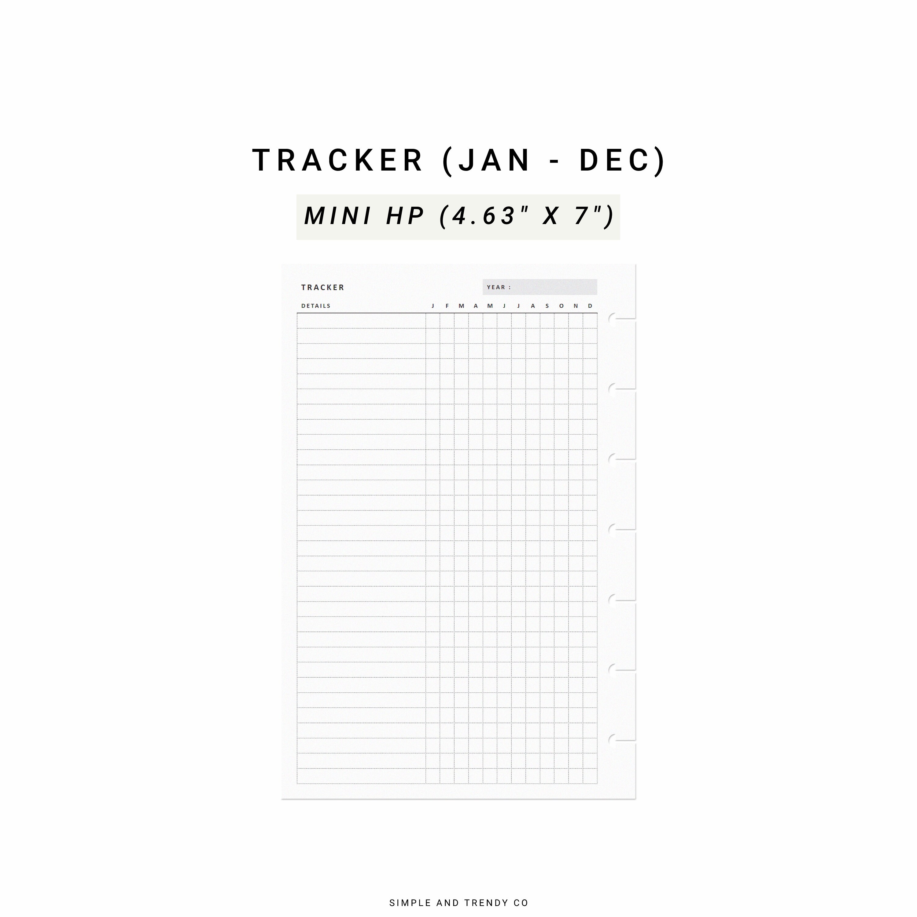 Monthly Tracker Printable Happy Planner Mini Skin Care - Etsy