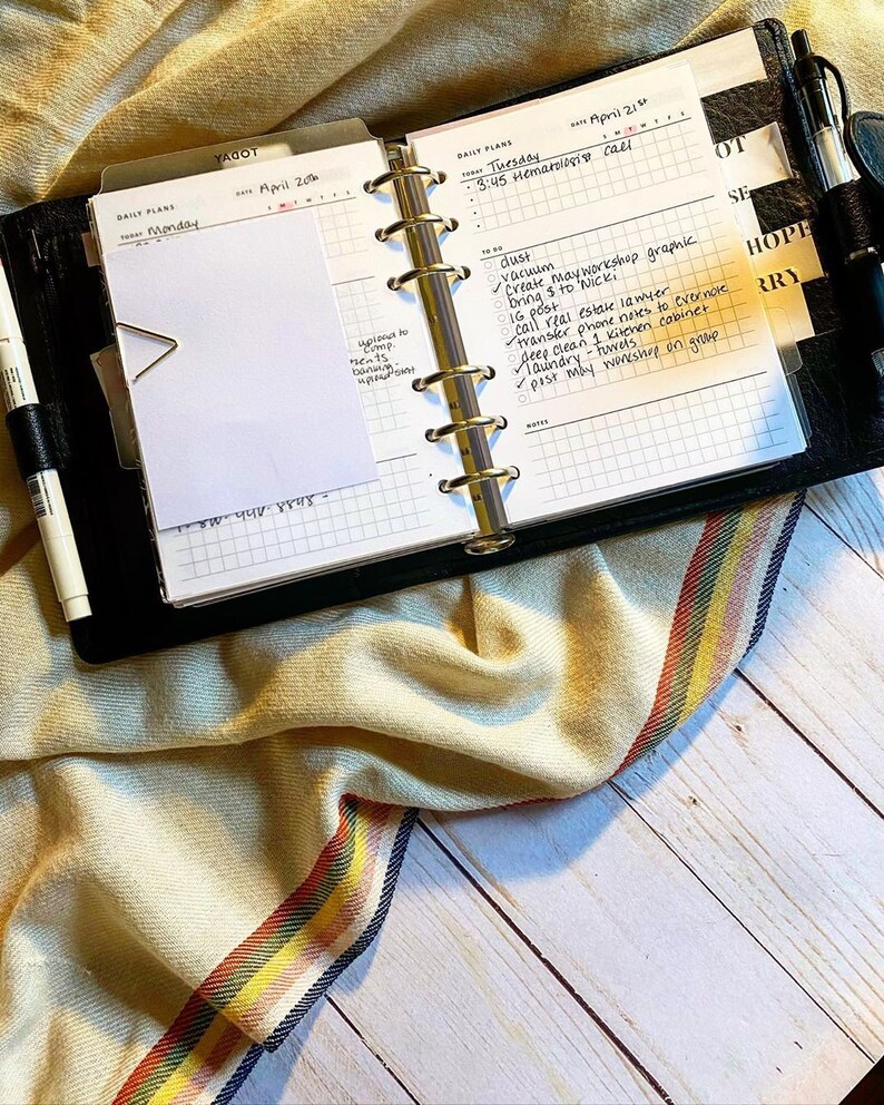 Daily Planner Printable A6 inserts Daily Organizer Daily Etsy