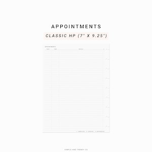 Appointments Happy Planner Classic Appointment Printable - Etsy