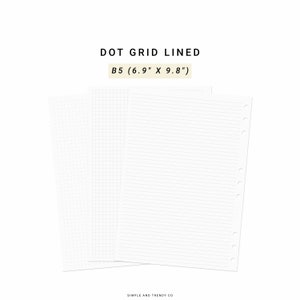 Study Note Paper Dotted Grid B5 Size, Printable Writing Paper Blank ...
