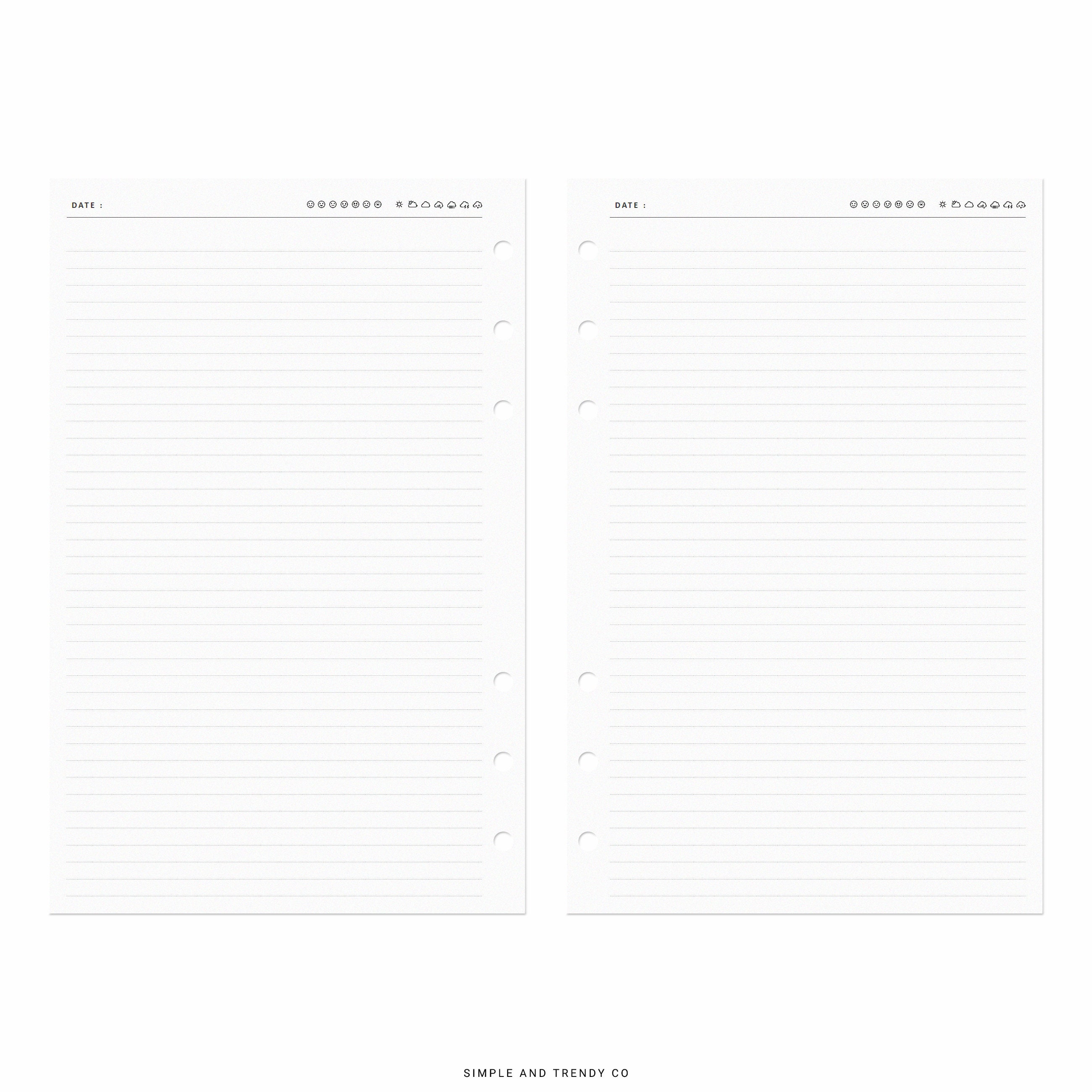 Printable Diary Pages Travel Journal Half Size Half Letter - Etsy