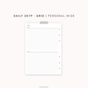2 Days on 1 Page Personal Wide Printable Daily Planner Daily | Etsy