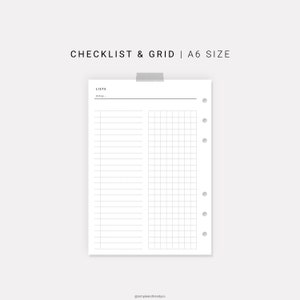 POCKET Size Checklist Printable Inserts