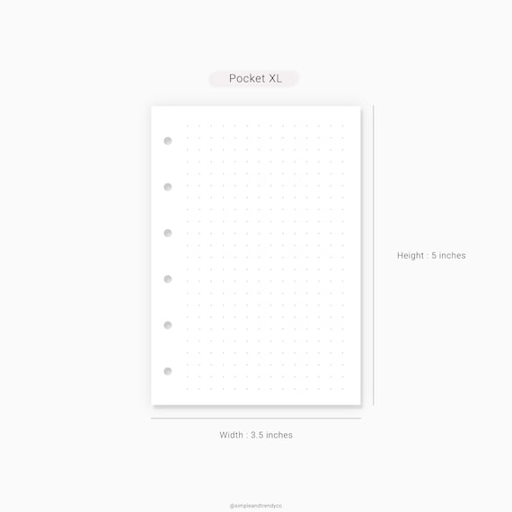 dot grid lined paper pocket xl printable writing paper blank etsy