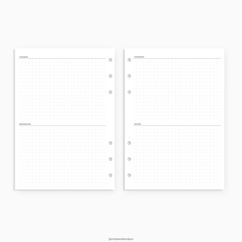 undated weekly planner printable a5 planner inserts weekly etsy
