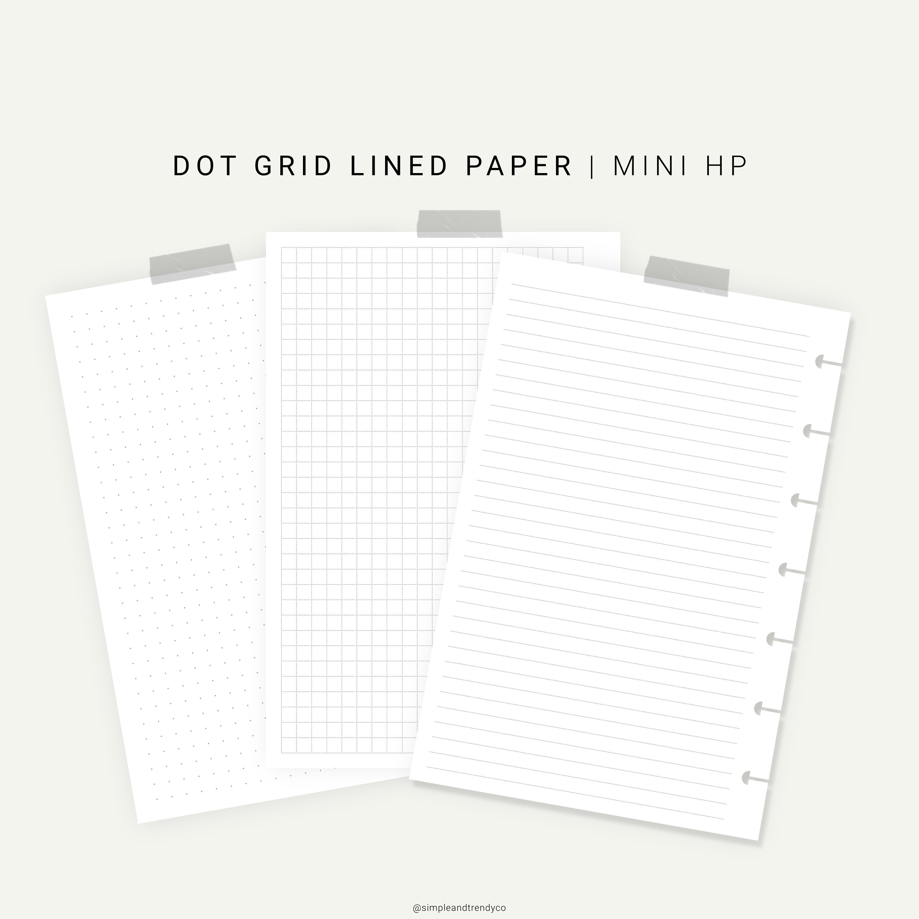 dot grid lined paper happy planner mini printable writing etsy